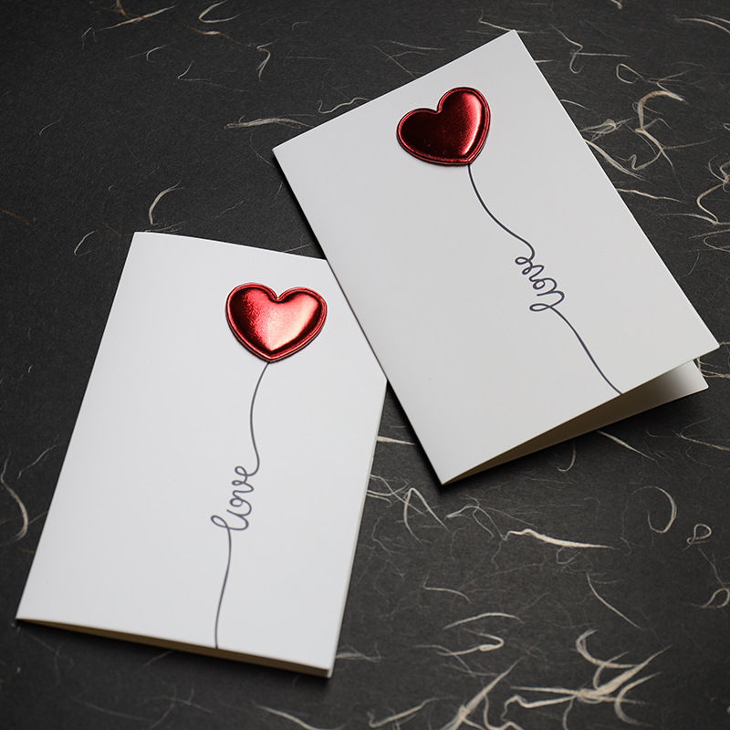 Picture of Paperboard PU Leather 3D Heart Greeting Card