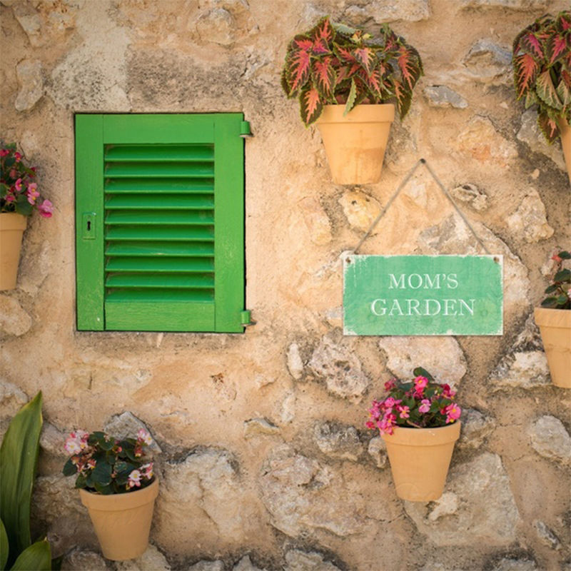 Picture of Garden Door Sign Natural Wood Wall Hanging Decoration