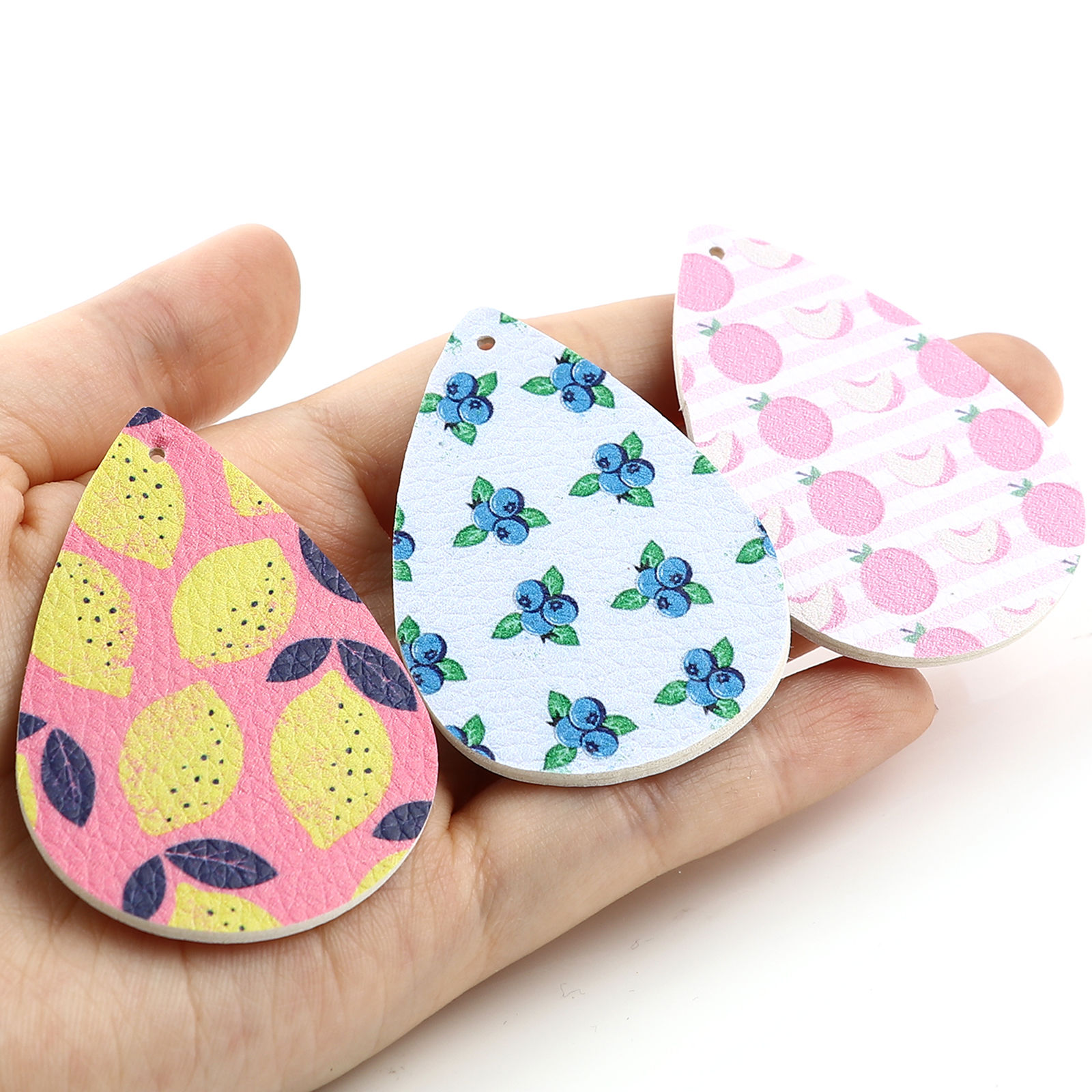 Immagine di PU Ciondoli Goccia Frutta 57mm x 38mm, 10 Pz
