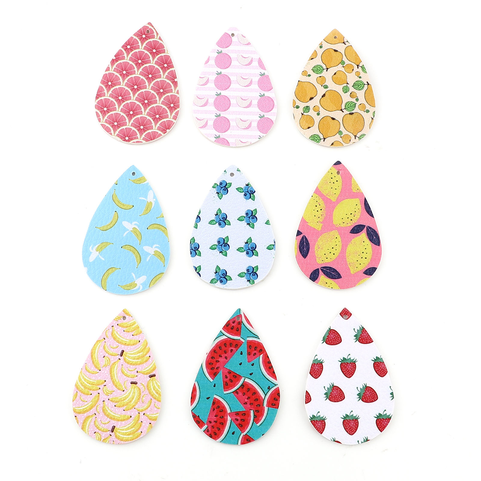 Immagine di PU Ciondoli Goccia Frutta 57mm x 38mm, 10 Pz