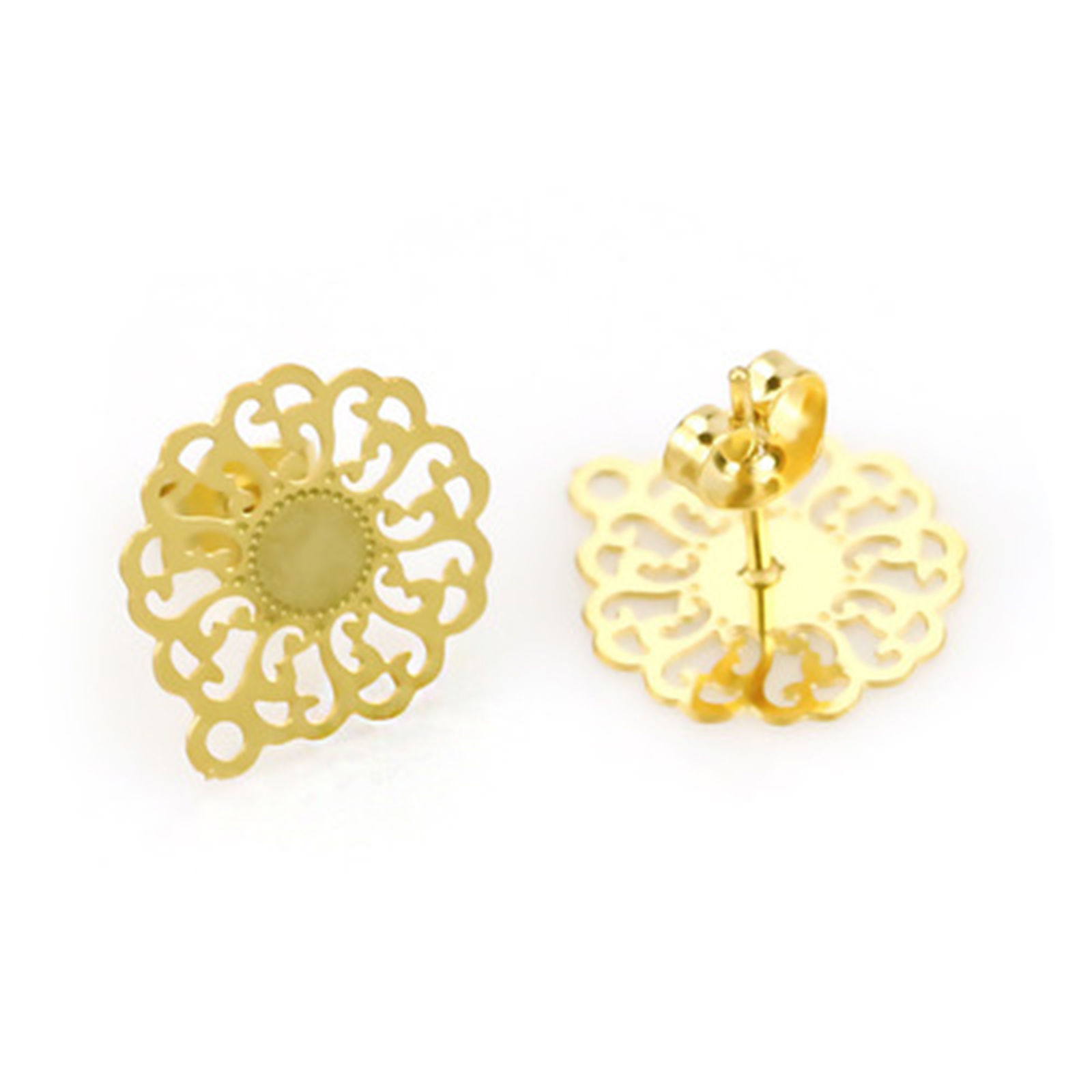 Image de Boucles d'Oreilles Puces en Acier Inoxydable avec Boucle 2 Pcs