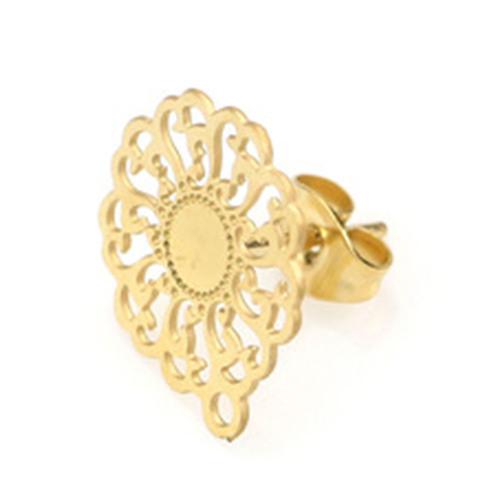 Image de Boucles d'Oreilles Puces en Acier Inoxydable avec Boucle 2 Pcs