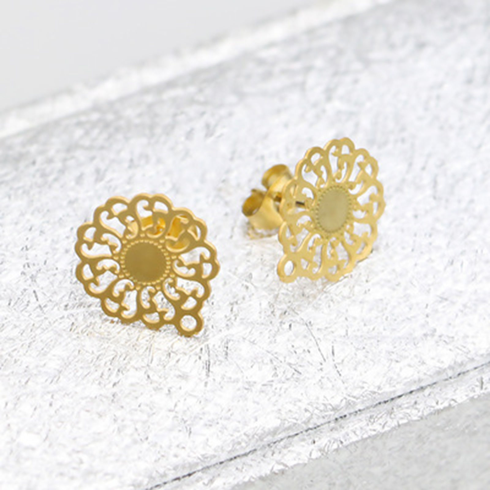 Image de Boucles d'Oreilles Puces en Acier Inoxydable avec Boucle 2 Pcs