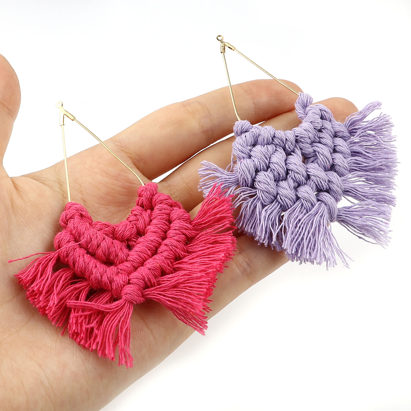 Picture of Zinc Based Alloy & Polyester Tassel Pendants Drop Multicolor Tassel 90mm x 70mm