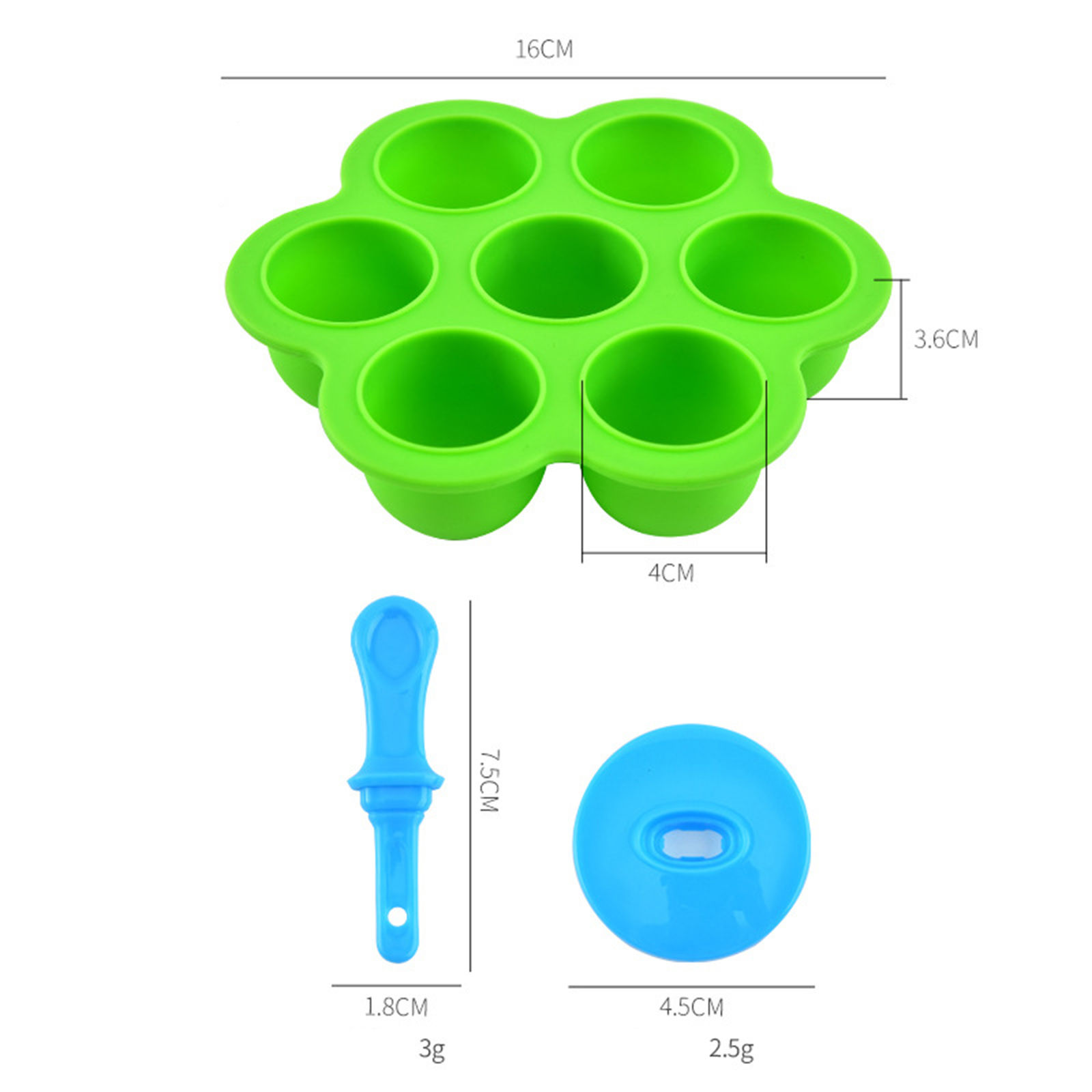 Picture of 7 Cell Ice-lolly Silicone Mold Food Grade