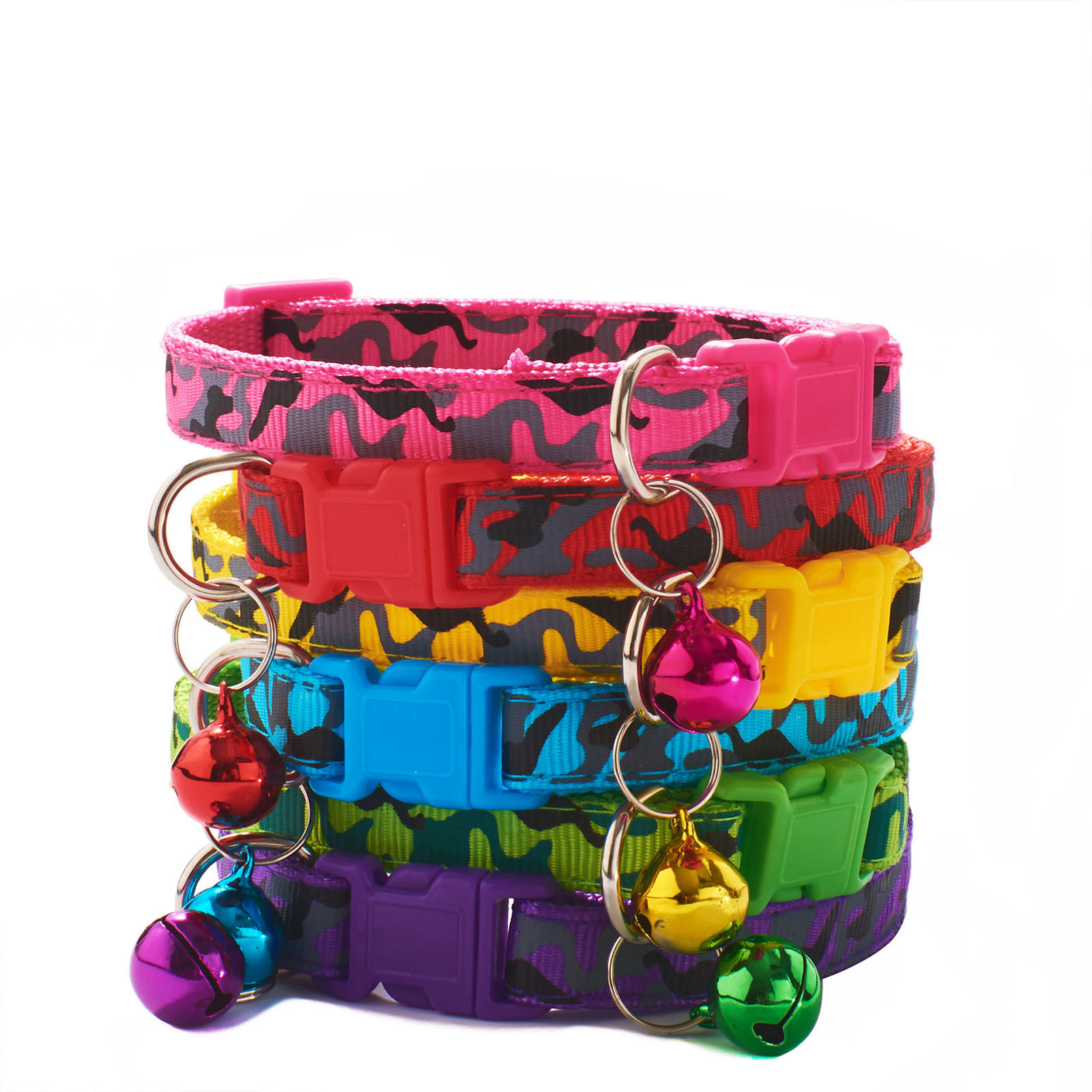 Picture of Polyester Camouflage Adjustable with Bell Dog Collar Pet Supplies