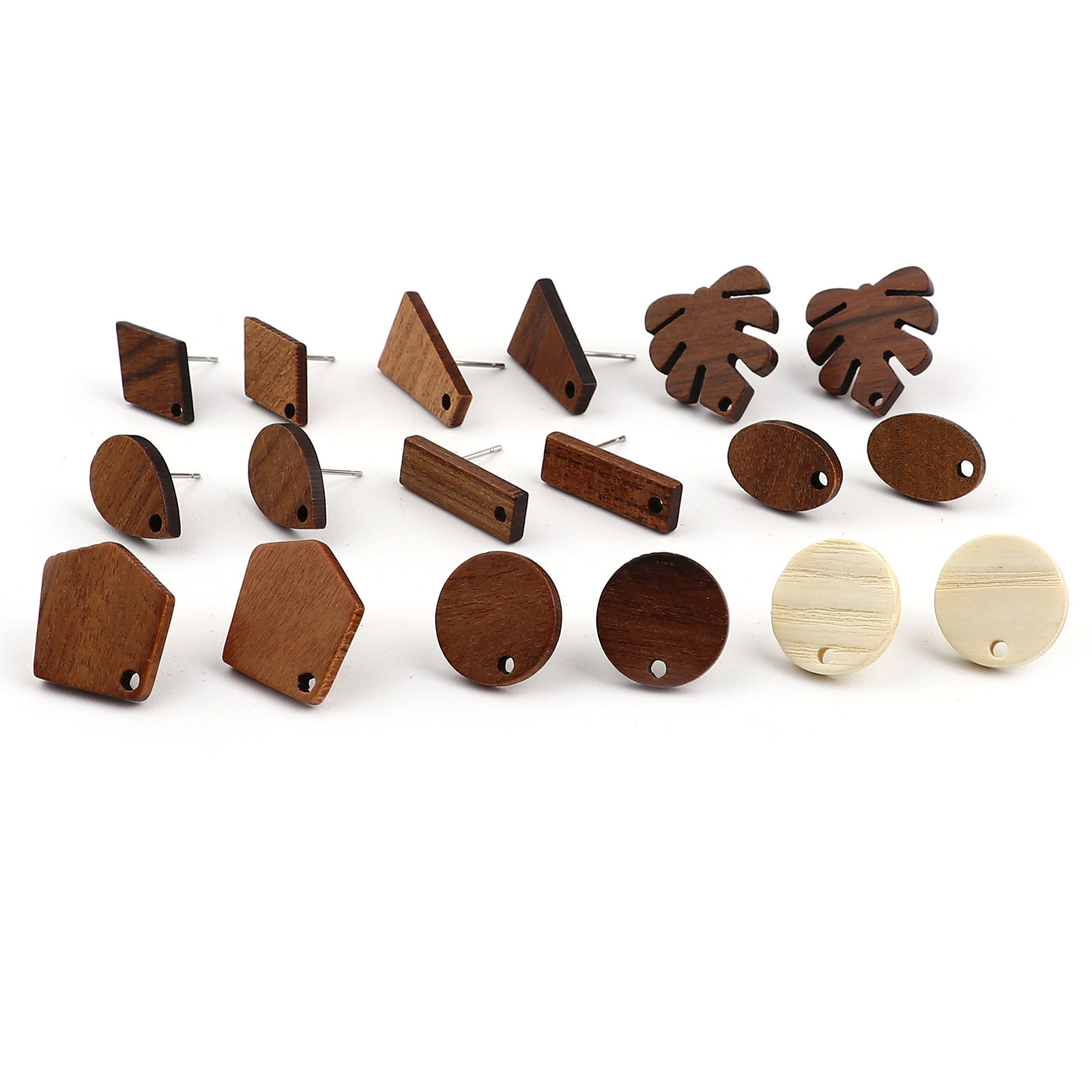 Bild von Natürliches Holz Ohrring Ohrstecker Zubehör M/Öse 10 Stück