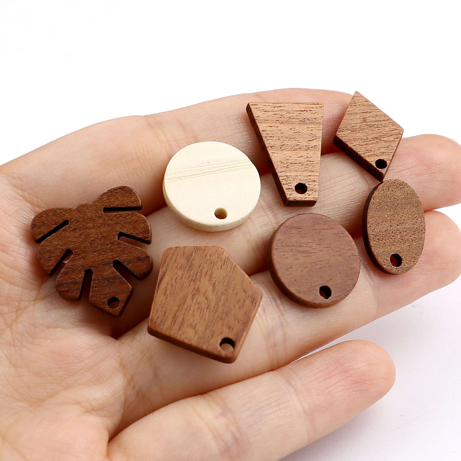 Bild von Natürliches Holz Ohrring Ohrstecker Zubehör M/Öse 10 Stück