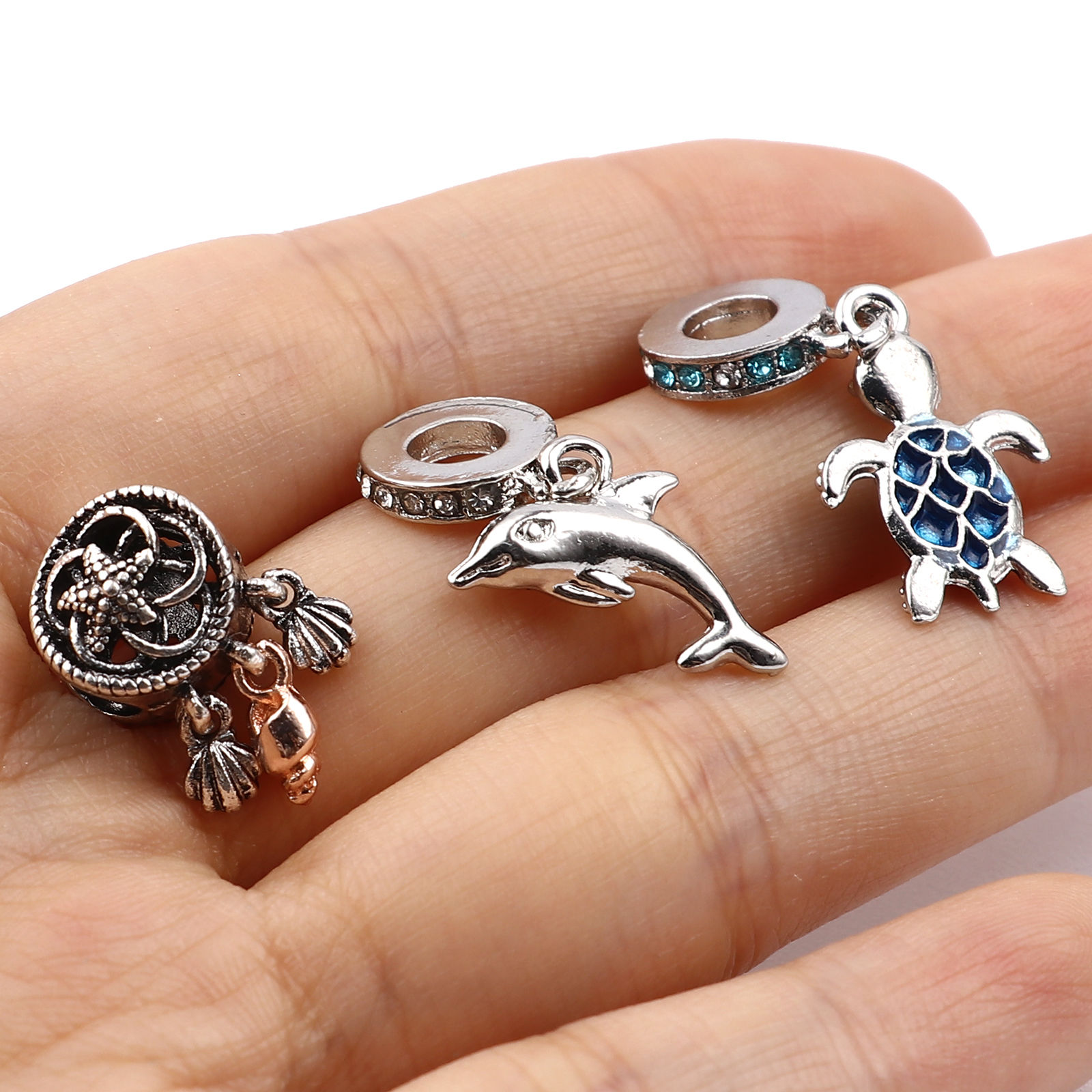 Picture of Zinc Based Alloy Large Hole Charm Dangle Beads