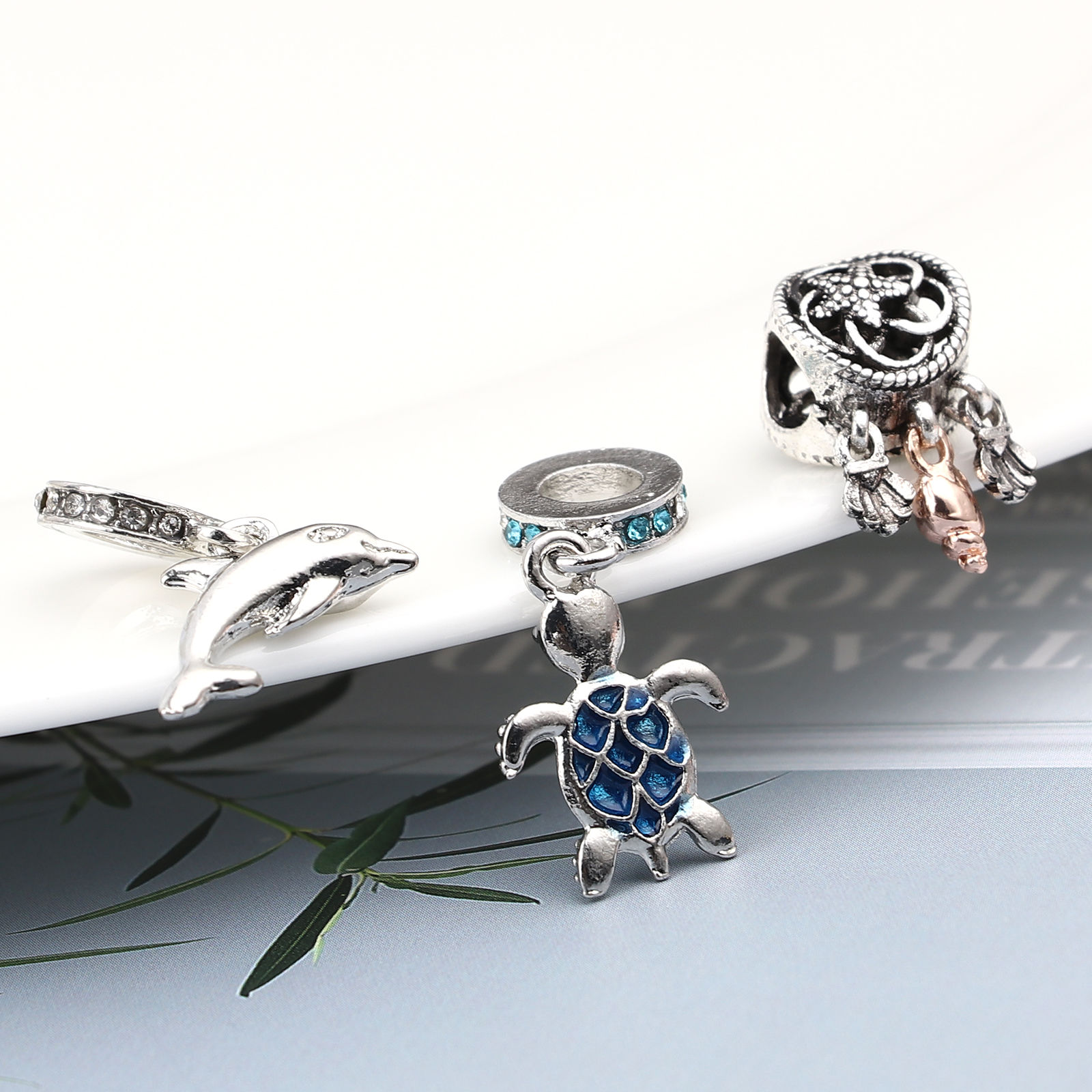 Picture of Zinc Based Alloy Large Hole Charm Dangle Beads