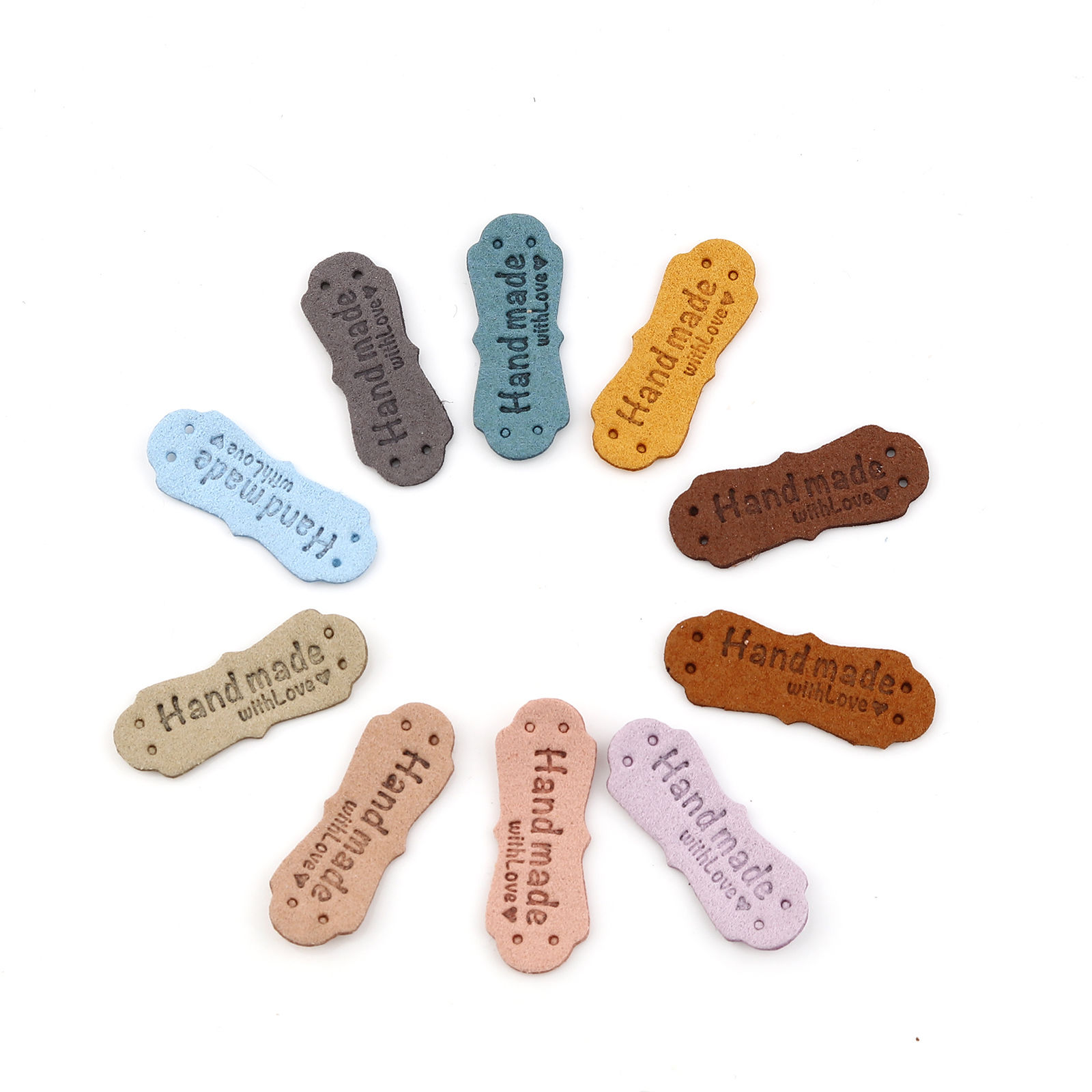 Picture of PU Leather Label Tags Irregular Faux Suede