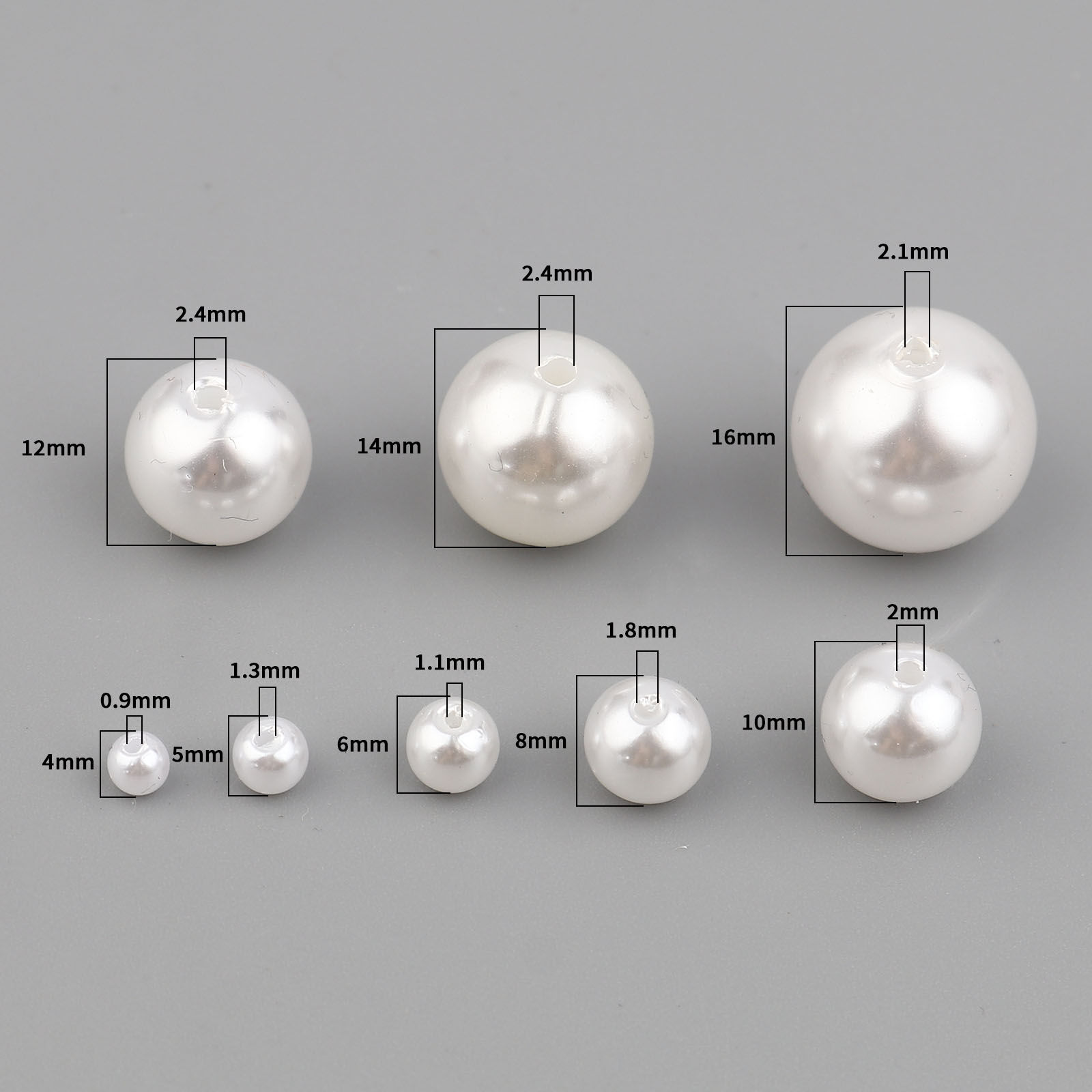 Picture of Acrylic Beads Round White Imitation Pearl