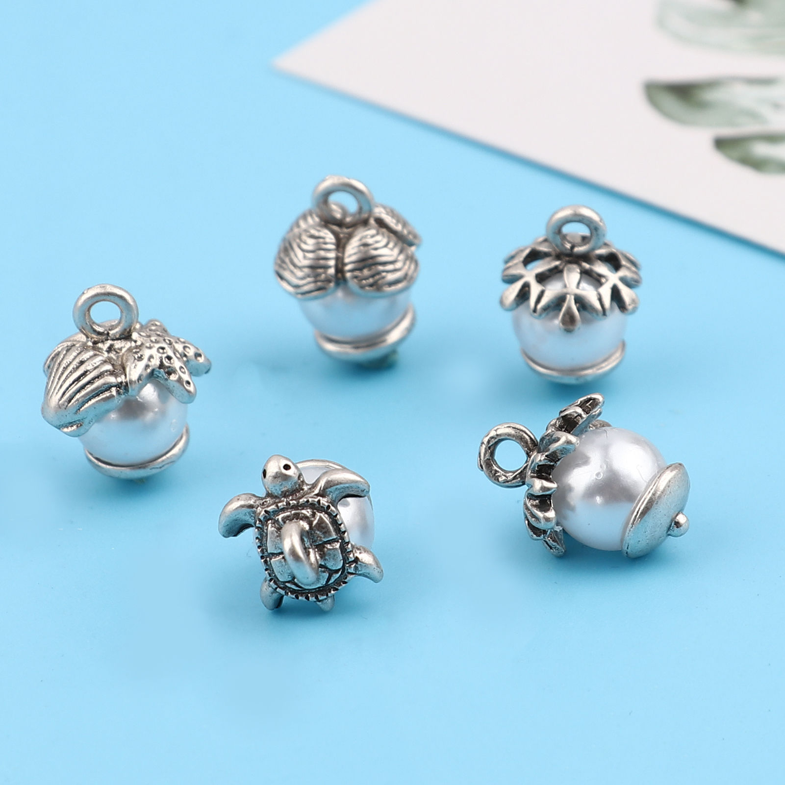 Изображение Цинковый Сплав Шапочки Для Бусин Круглые Античное Серебро 10 Комплектов