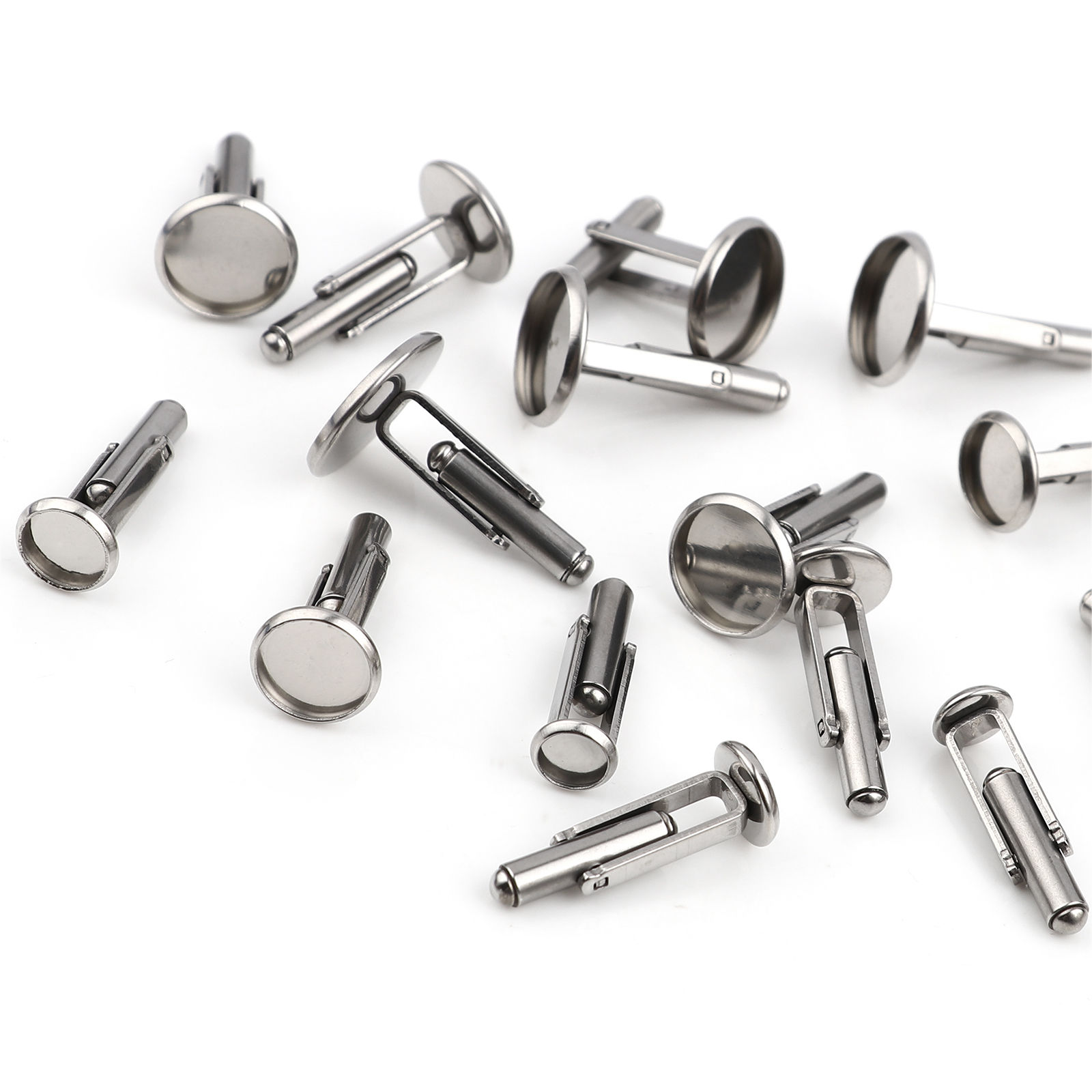 Picture of Stainless Steel Cuff Links Round Rotatable 