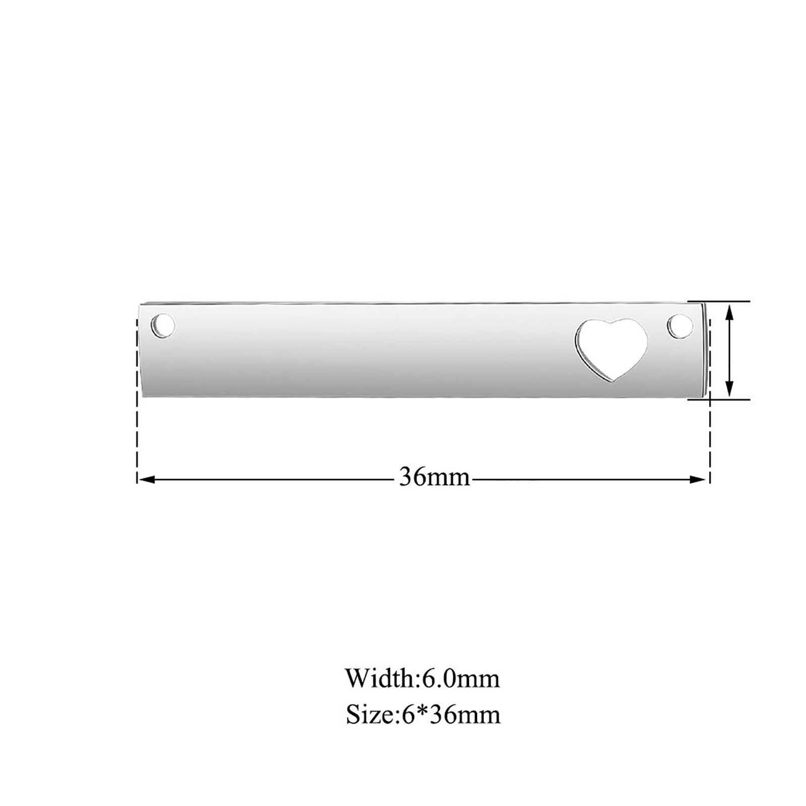 Picture of Stainless Steel Connectors Rectangle Blank Stamping Tags