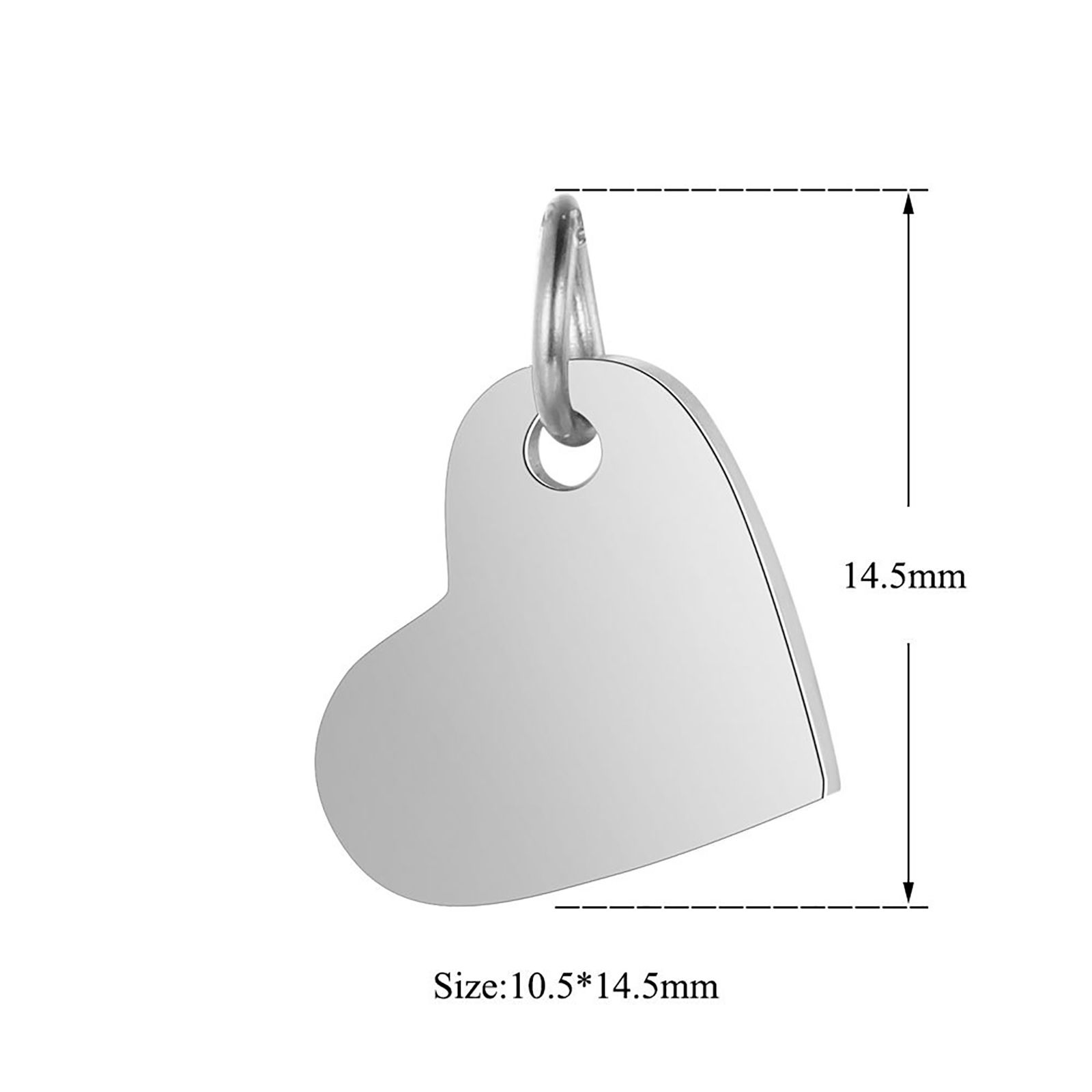 Image de Breloques en Acier Inoxydable Cœur 1 Pièce