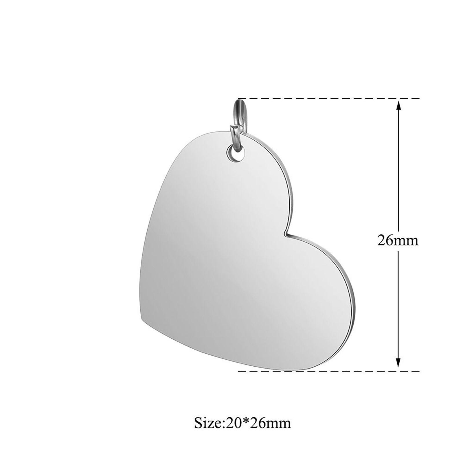 Image de Breloques en Acier Inoxydable Cœur 1 Pièce