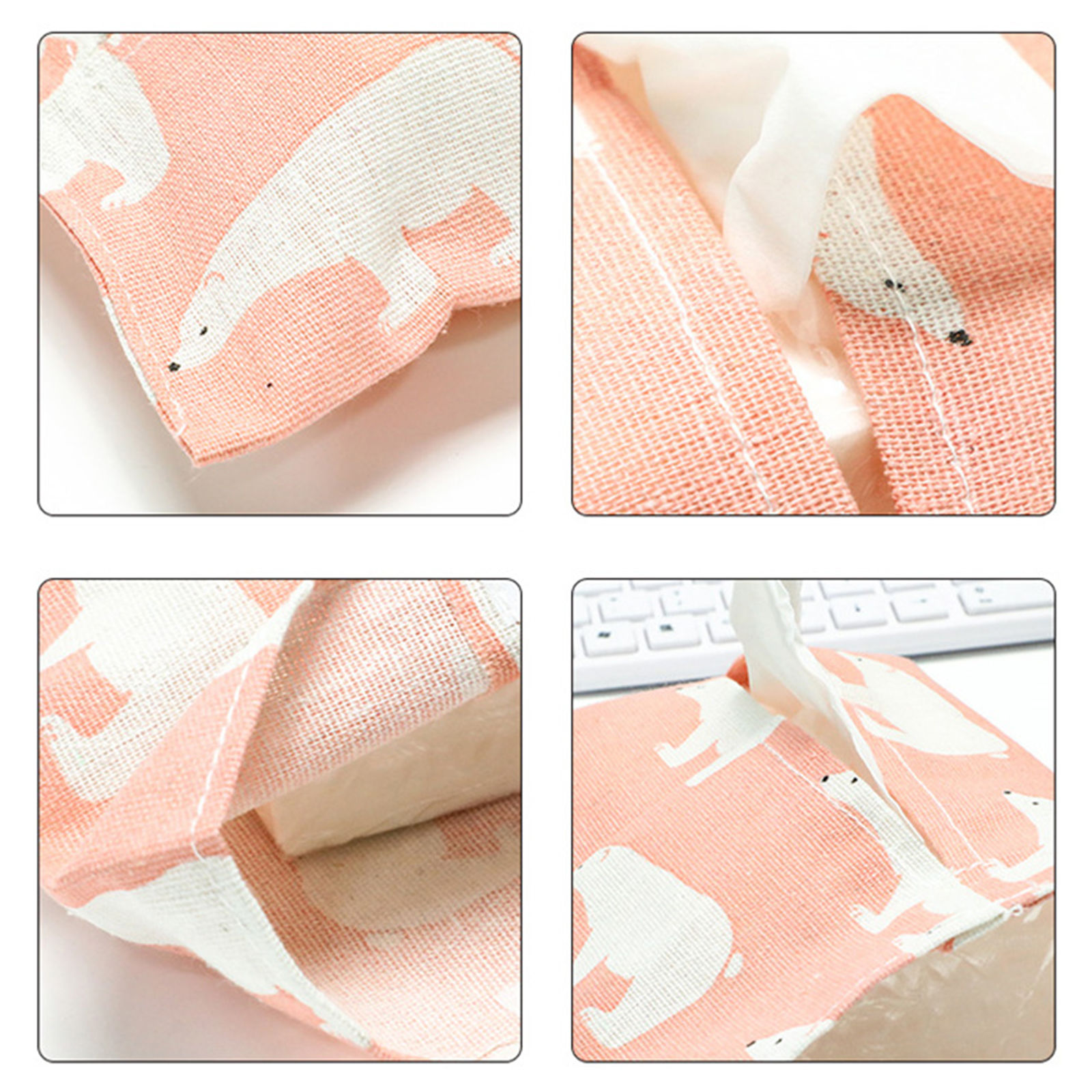 Изображение Japanese Style Cloth Art Cotton And Linen Tissue Box Bag 