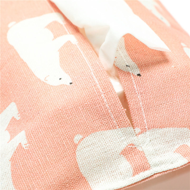 Изображение Japanese Style Cloth Art Cotton And Linen Tissue Box Bag 