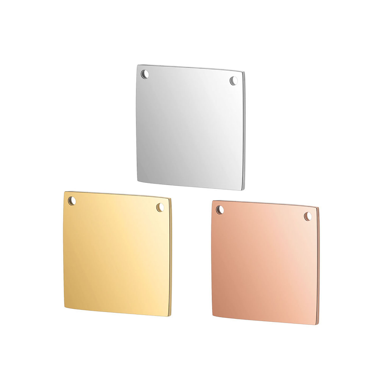 Picture of Stainless Steel Connectors Square Blank Stamping Tags
