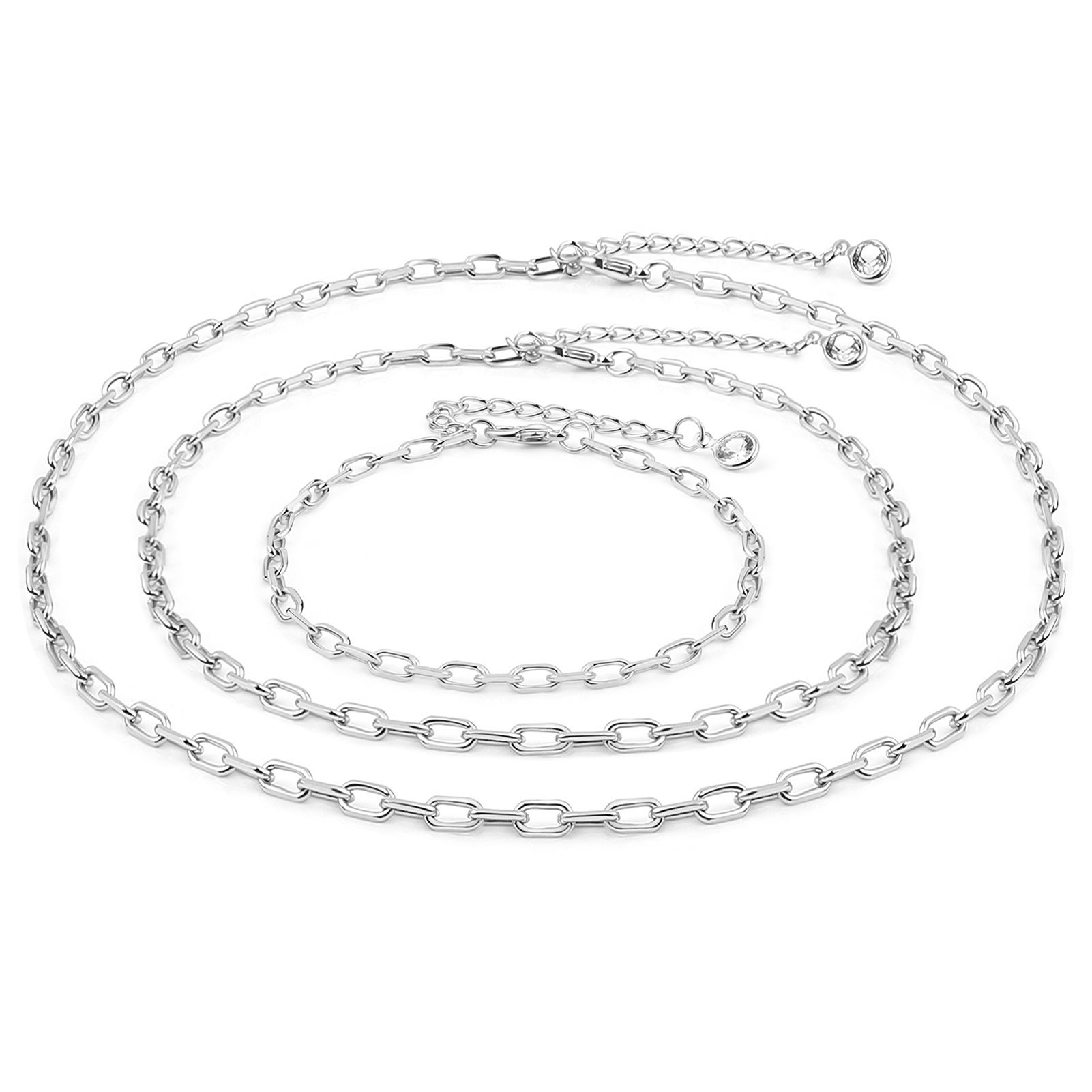 Image de Colliers en Cuivre & Zirconia Cubique Plaqué Platine à Zirconia Cubique Clair 1 Pièce