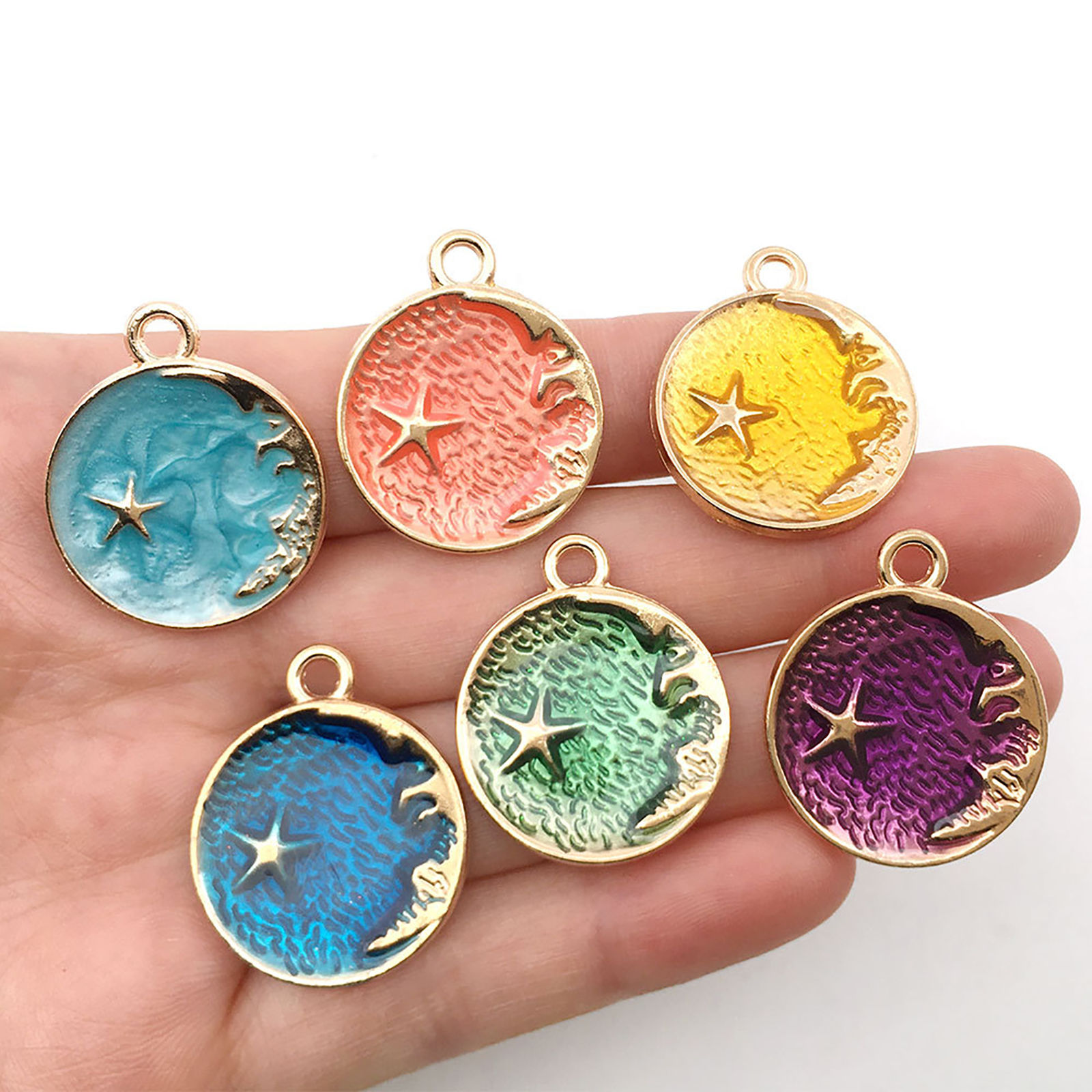 Picture of Zinc Based Alloy Galaxy Charms Half Moon Star