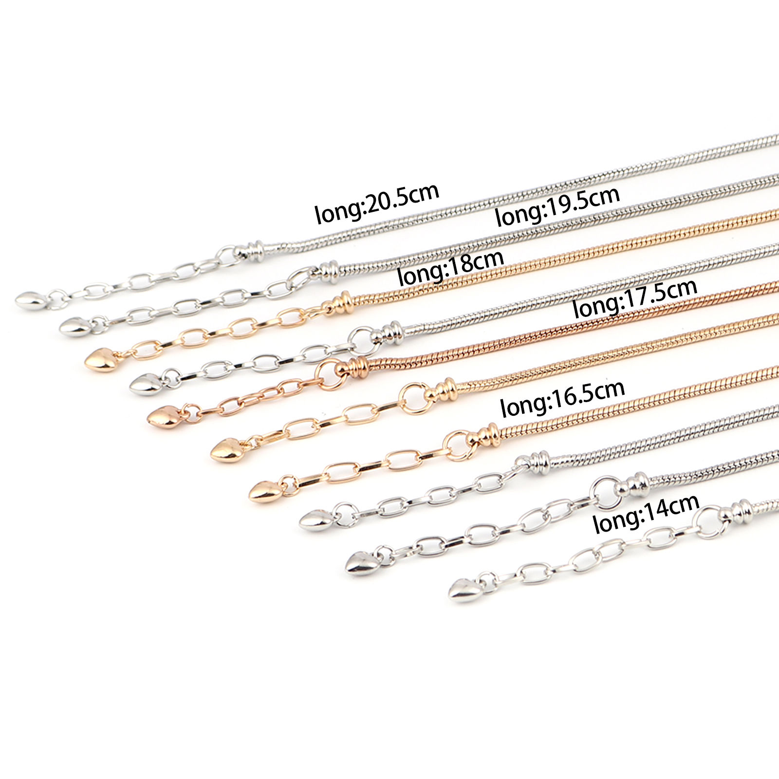 Imagen de Cobre Estilo Europeo Pulseras Multicolor Corazón Puede ser atornillado 1 Unidad