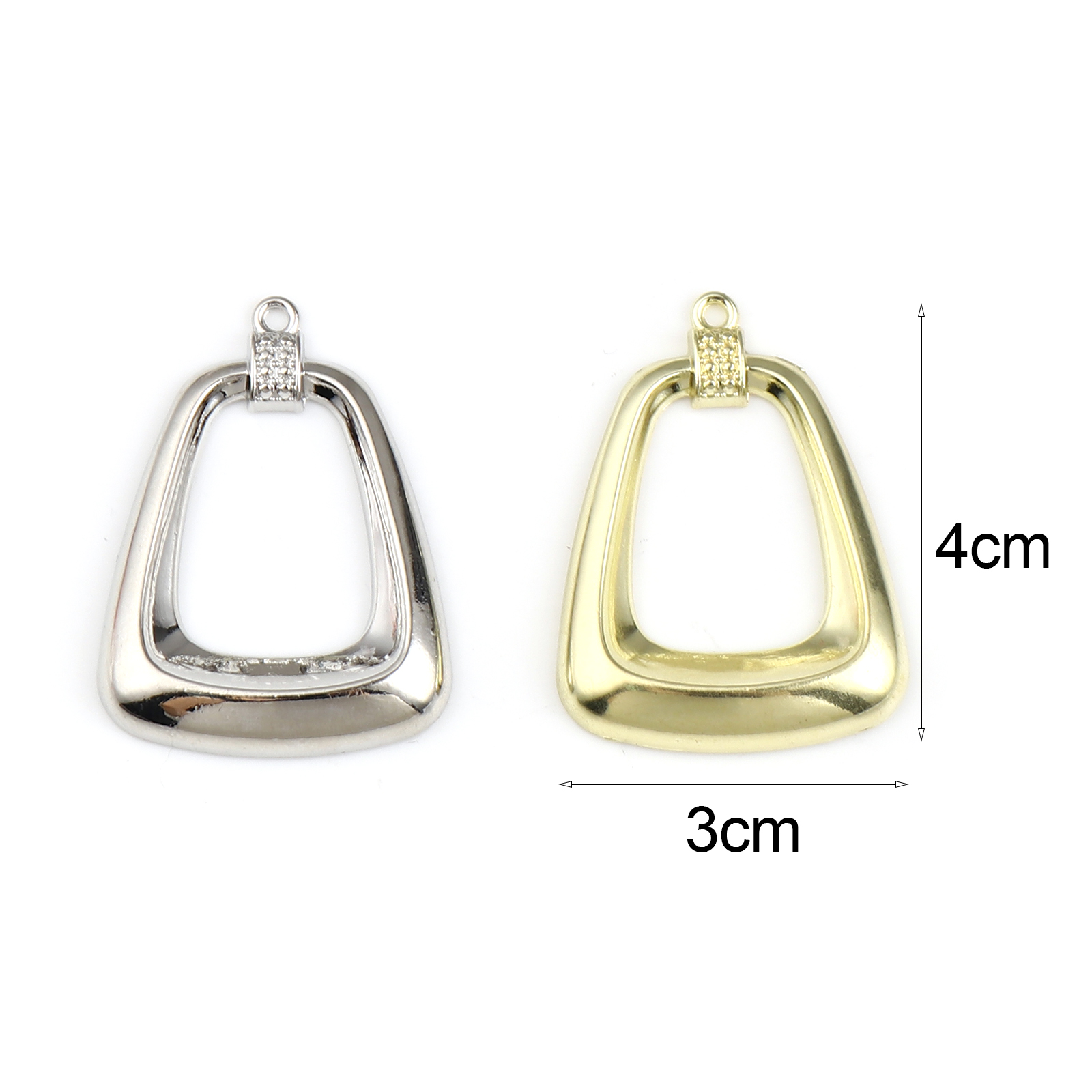 Immagine di Lega di Zinco Ciondoli Trapezoide 5 Pz