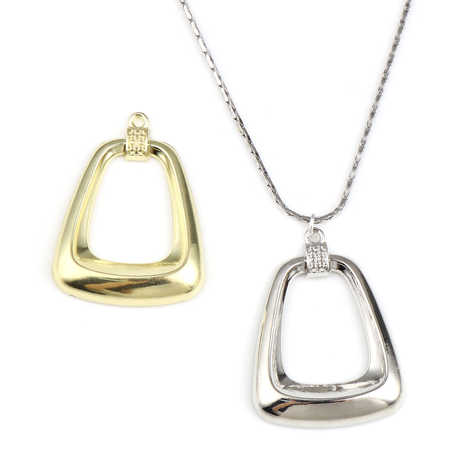 Immagine di Lega di Zinco Ciondoli Trapezoide 5 Pz