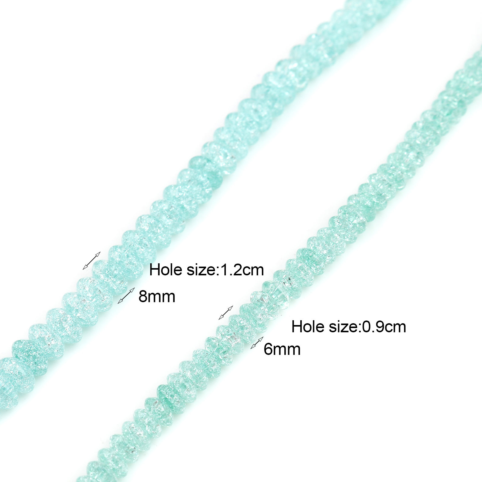 Immagine di Vetro Perline Tondo Piatto Trasparente Crepa 1 Filo