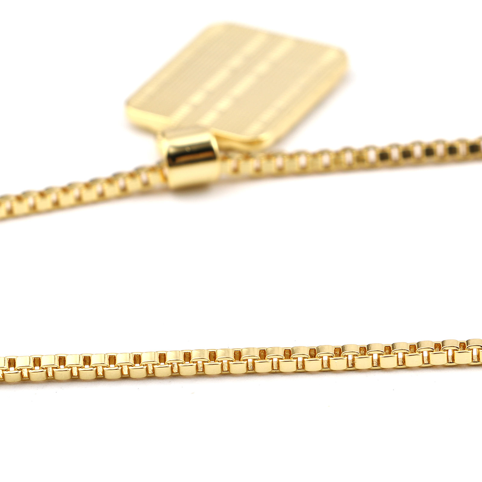 Bild von Kupfer Halskette 24K Echtgold plattiert Rechteck Anfangsbuchstabe/ Großbuchstabe 1 Strang