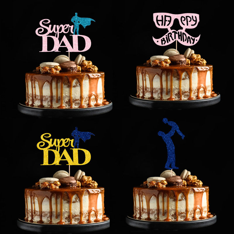 Picture of Father's Day Paper Cake Picks Decoration Birthday Party Accessories