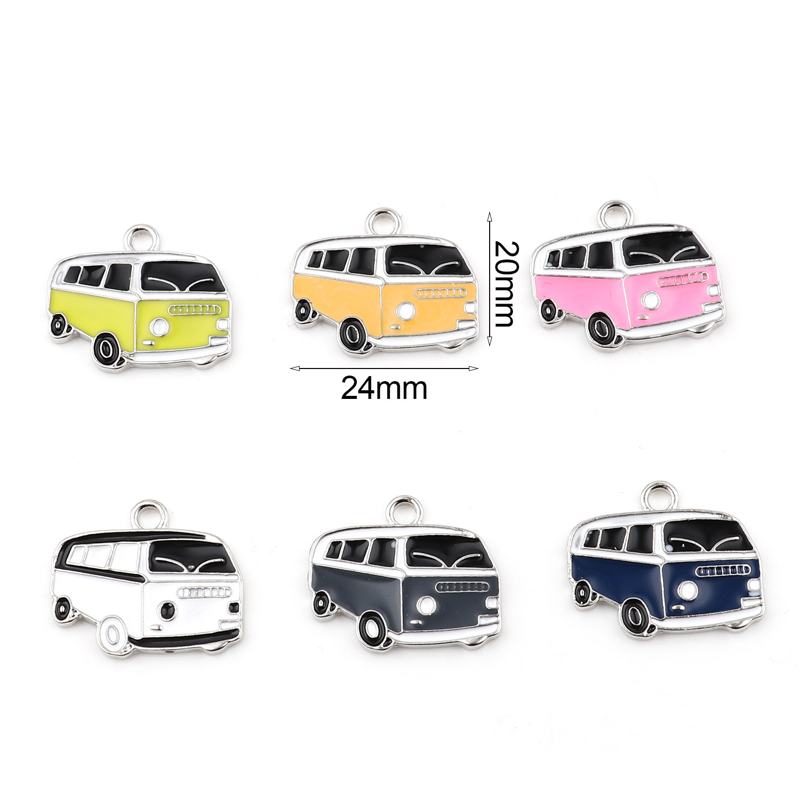 Picture of Zinc Based Alloy Charms Bus Enamel