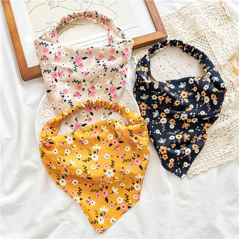 Picture of Women Floral Printed Dust-proof Triangular Elastic Hair Headband Kerchief Turban Bandanas