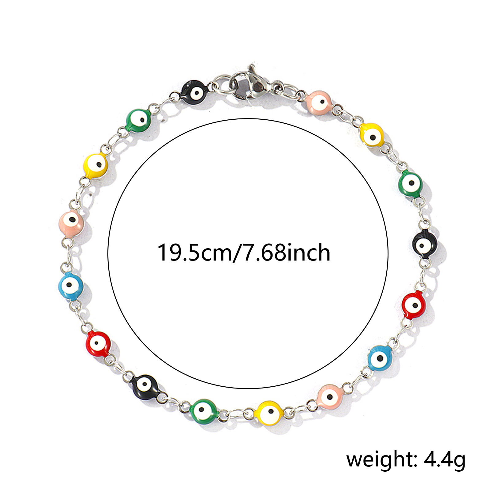 Picture of Stainless Steel Bracelets Round Evil Eye Enamel