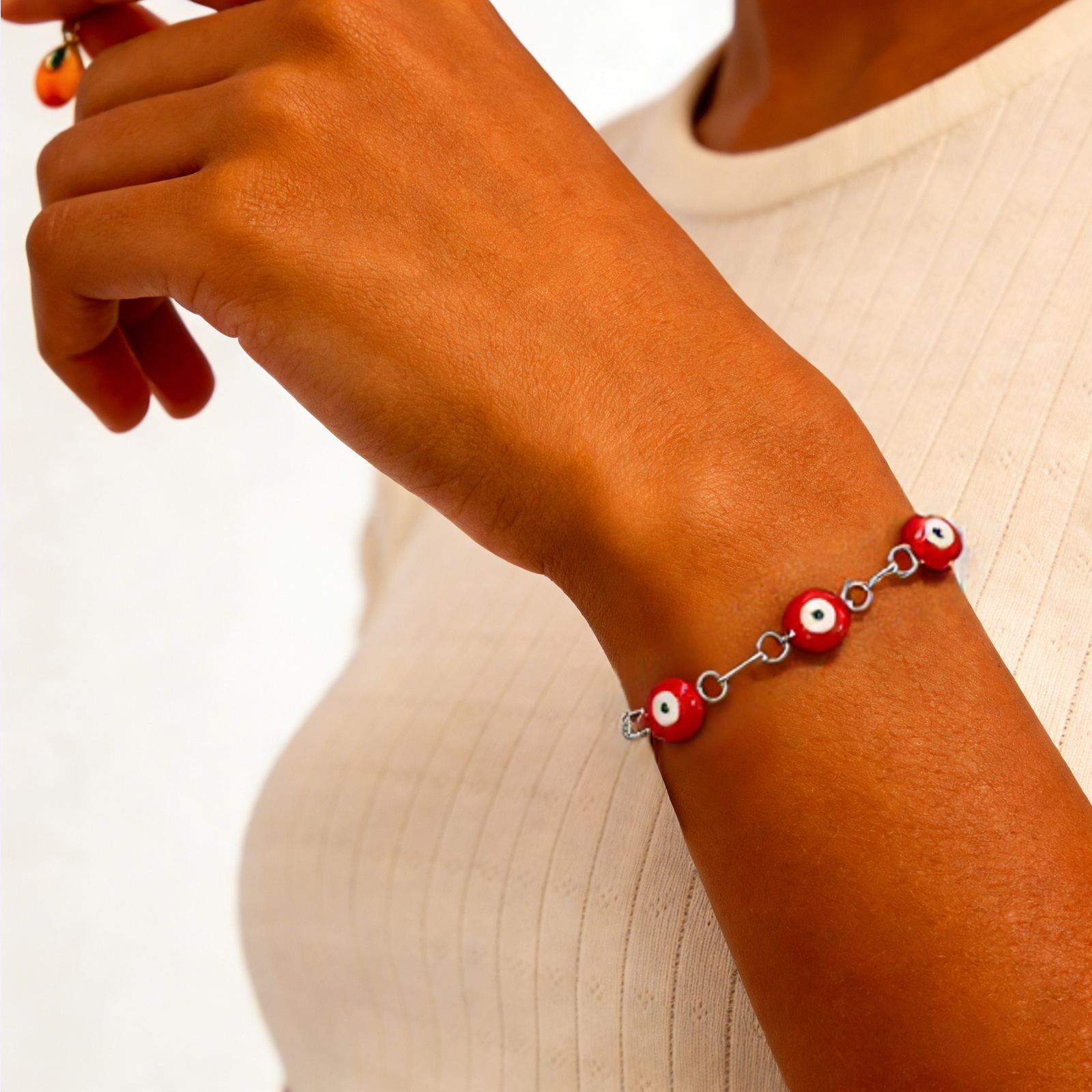 Picture of Stainless Steel Bracelets Round Evil Eye Enamel