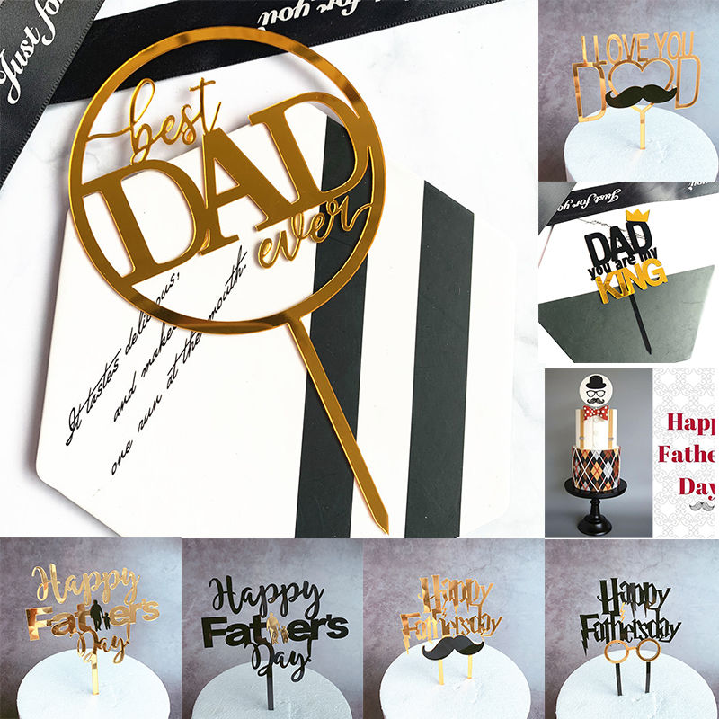 Изображение Father's Day Paper Cake Picks Decoration Birthday Party Accessories