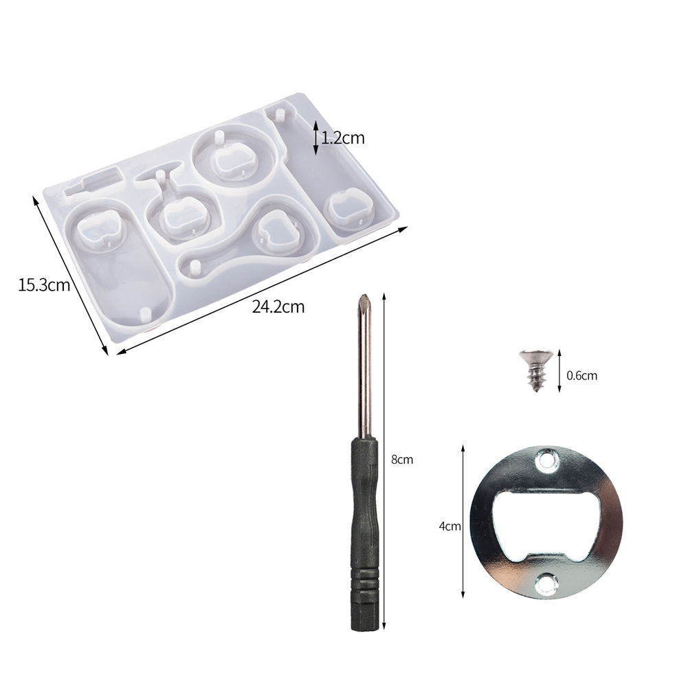 Picture of Silicone Resin Mold For Jewelry Making Opener Rectangle White 1 Piece