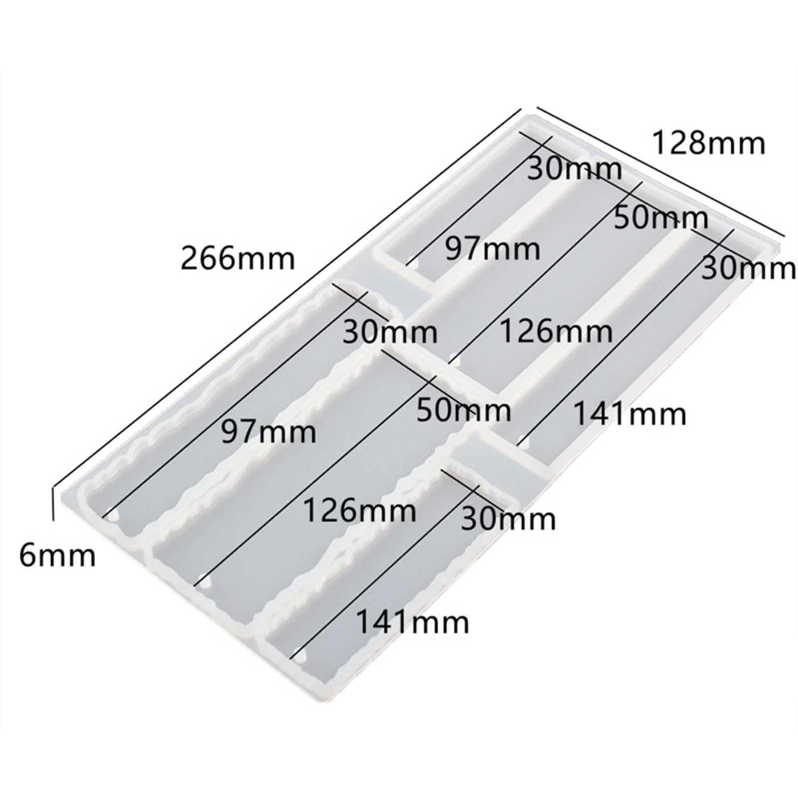 Picture of Silicone Resin Mold For Jewelry Making Rectangle White 1 Piece