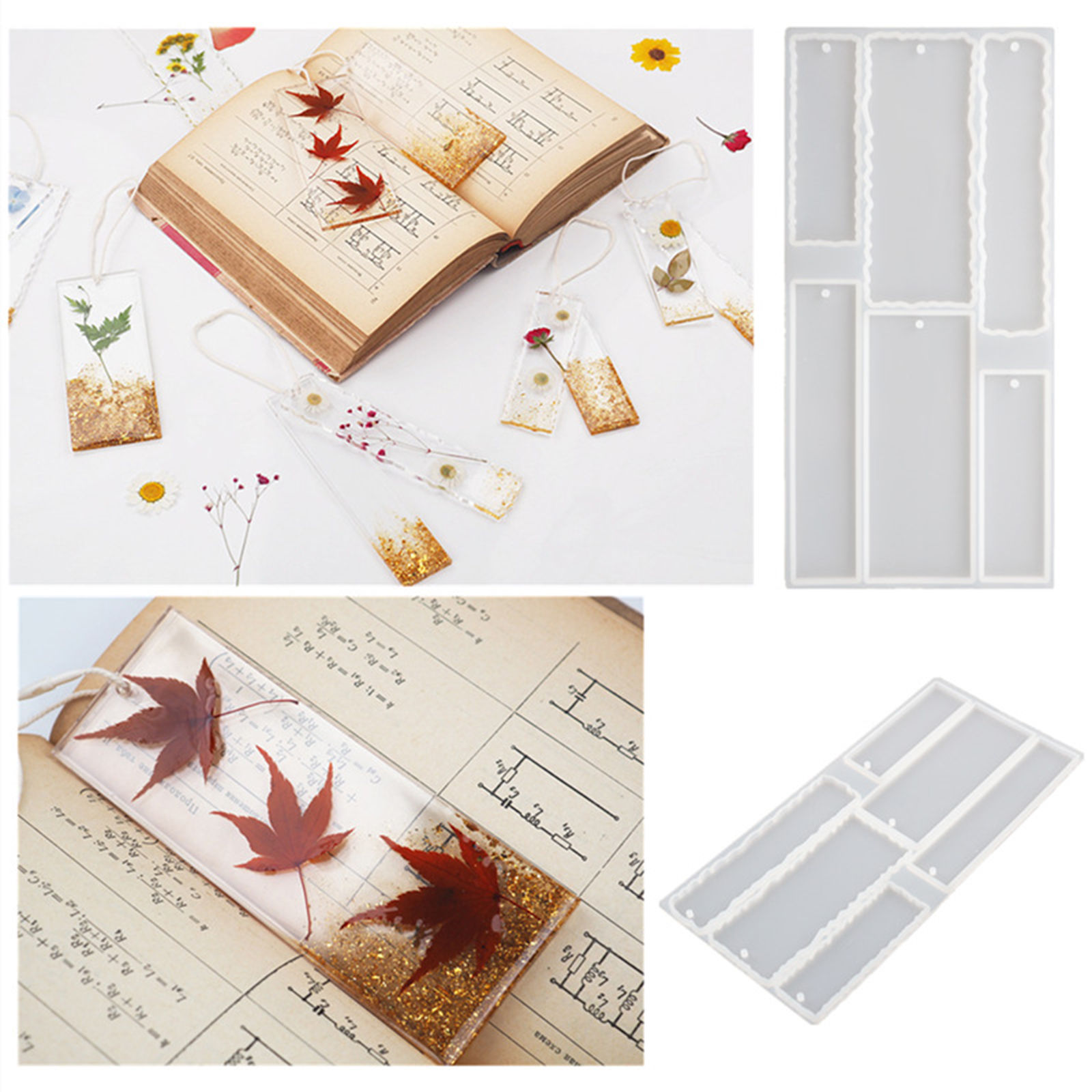 Picture of Silicone Resin Mold For Jewelry Making Rectangle White 1 Piece