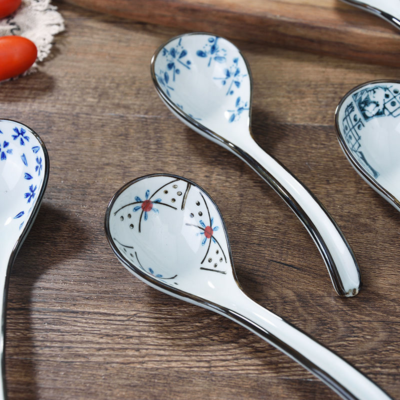 Изображение Flower Japanese Style Ceramic Spoon Tableware