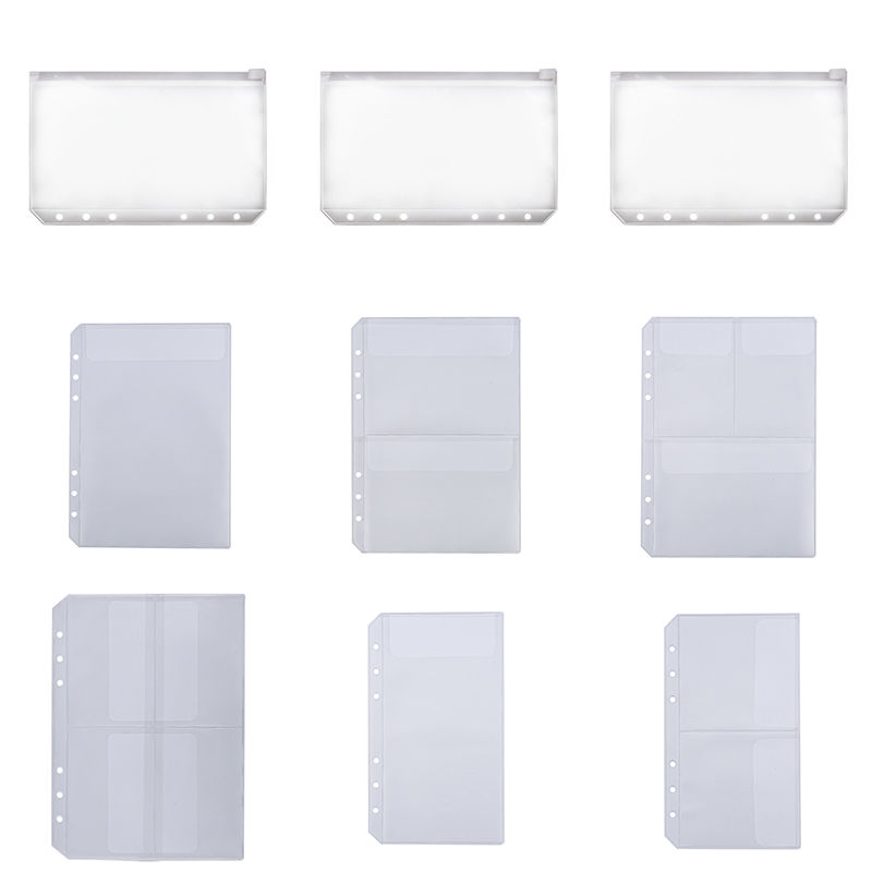 Изображение PVC Waterproof Zipper Loose Leaf File Folder Storage Bag