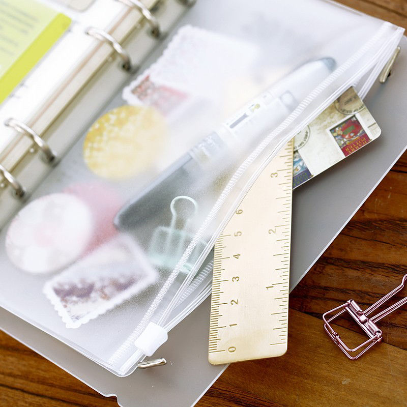 Изображение PVC Waterproof Zipper Loose Leaf File Folder Storage Bag