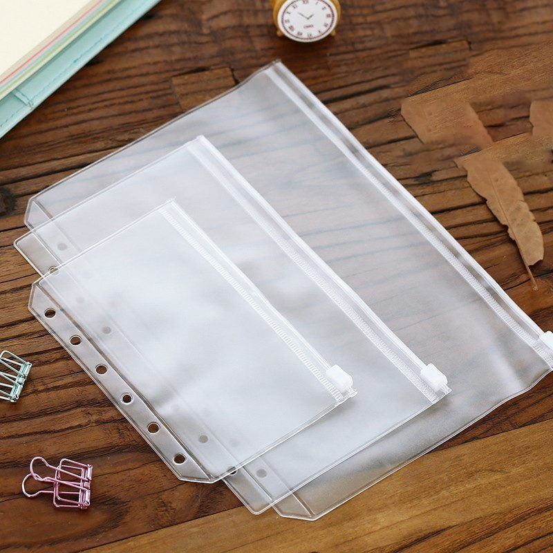 Изображение PVC Waterproof Zipper Loose Leaf File Folder Storage Bag