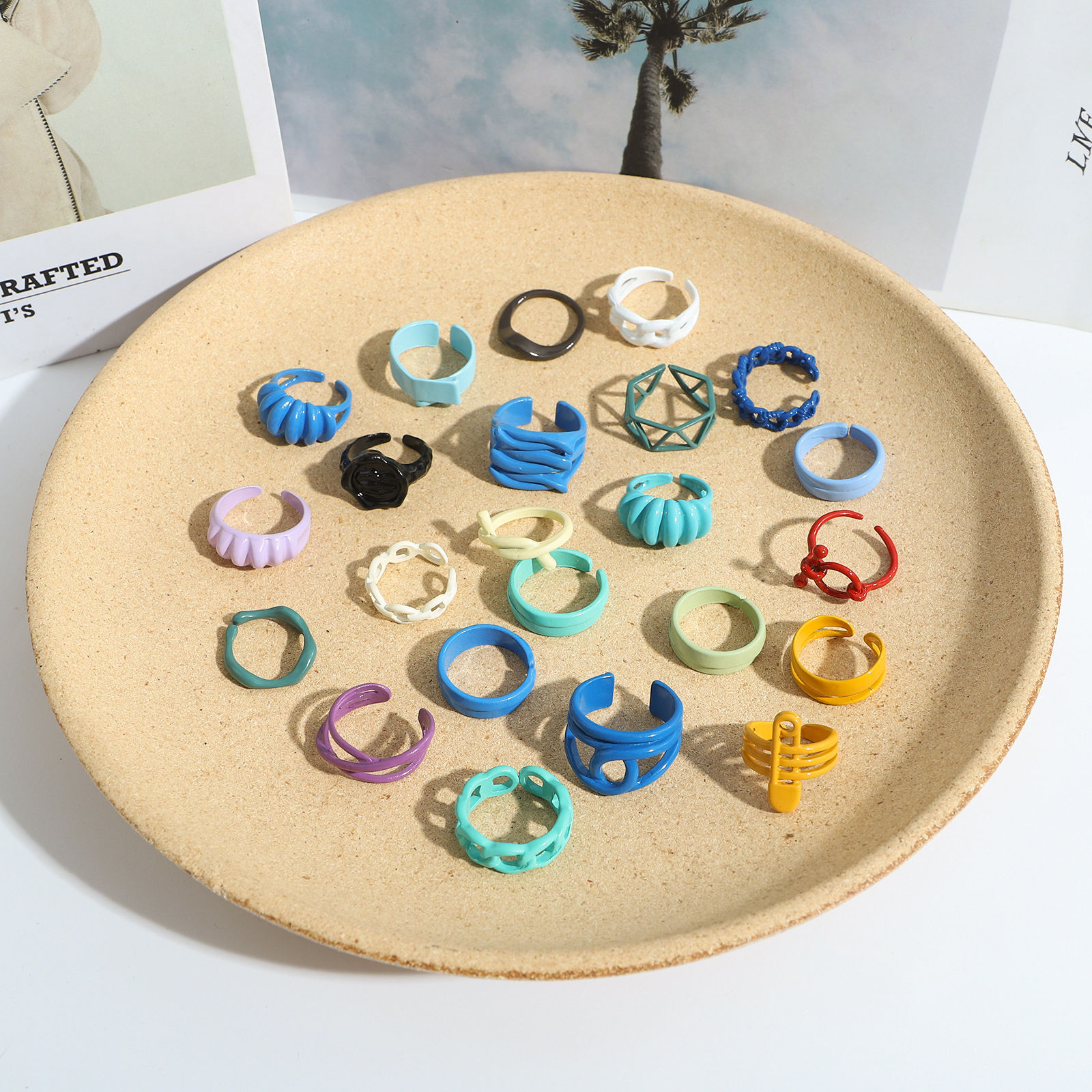 Picture of Painted Open Adjustable Rings Multicolor 1 Piece