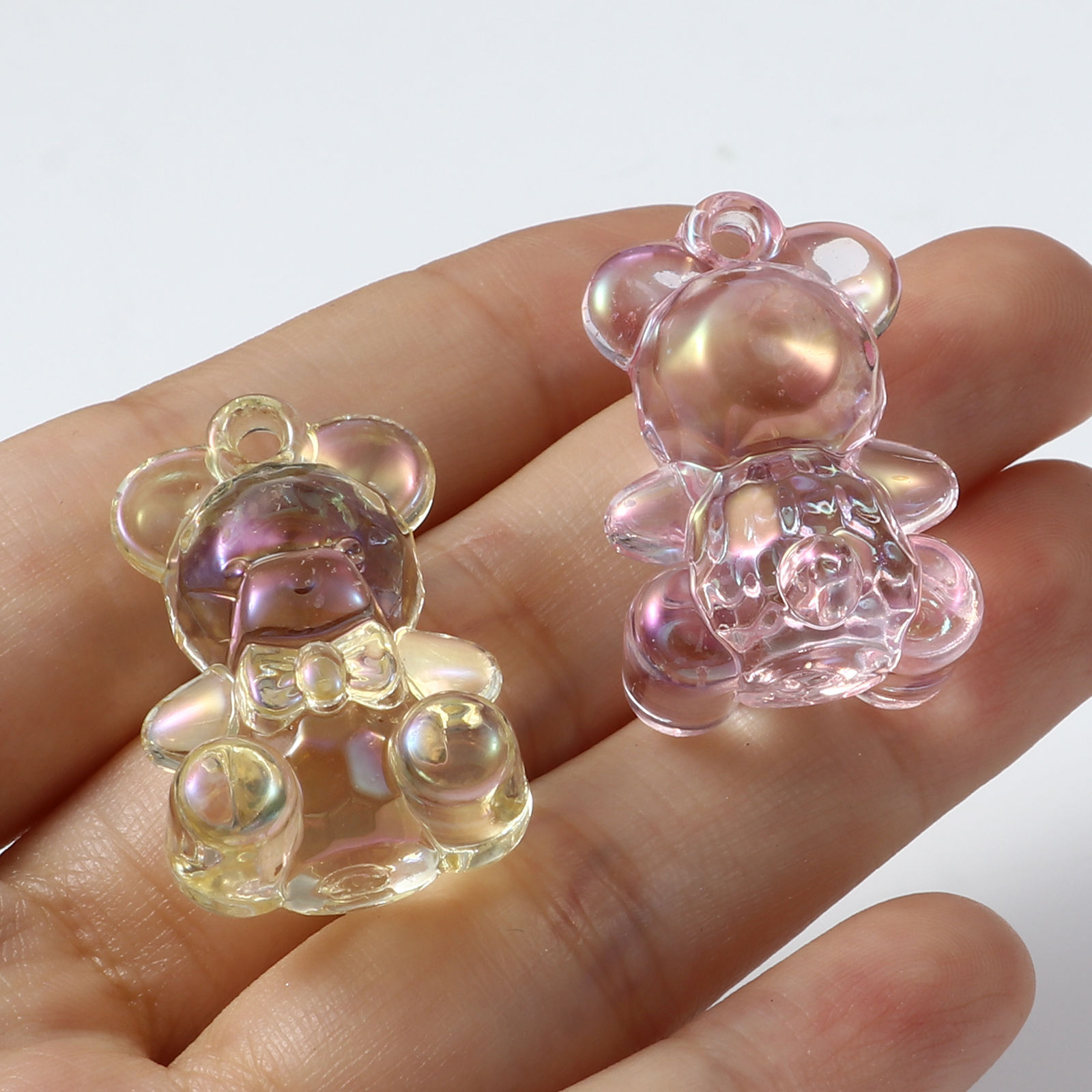 Picture of Acrylic Charms Bear Animal Multicolor AB Color 29mm x 19mm, 10 PCs