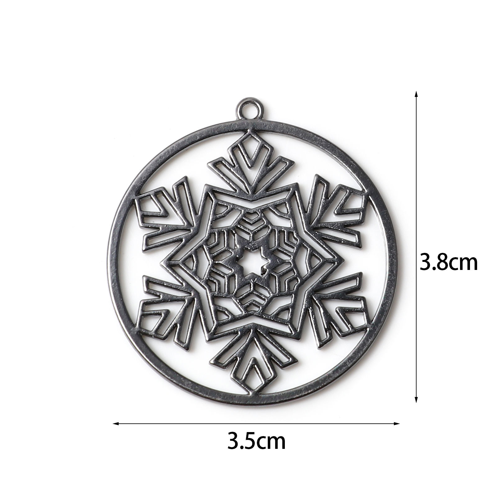 Immagine di Lega di Zinco Natale Ciondoli Tondo Fiocco di Neve Filigrana 38mm x 35mm , 10 Pz