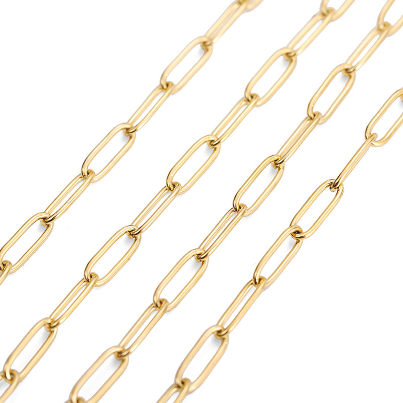 Picture of 1 M Vacuum Plating Stainless Steel Link Cable Chain For Handmade DIY Jewelry Making Findings Oval Multicolor