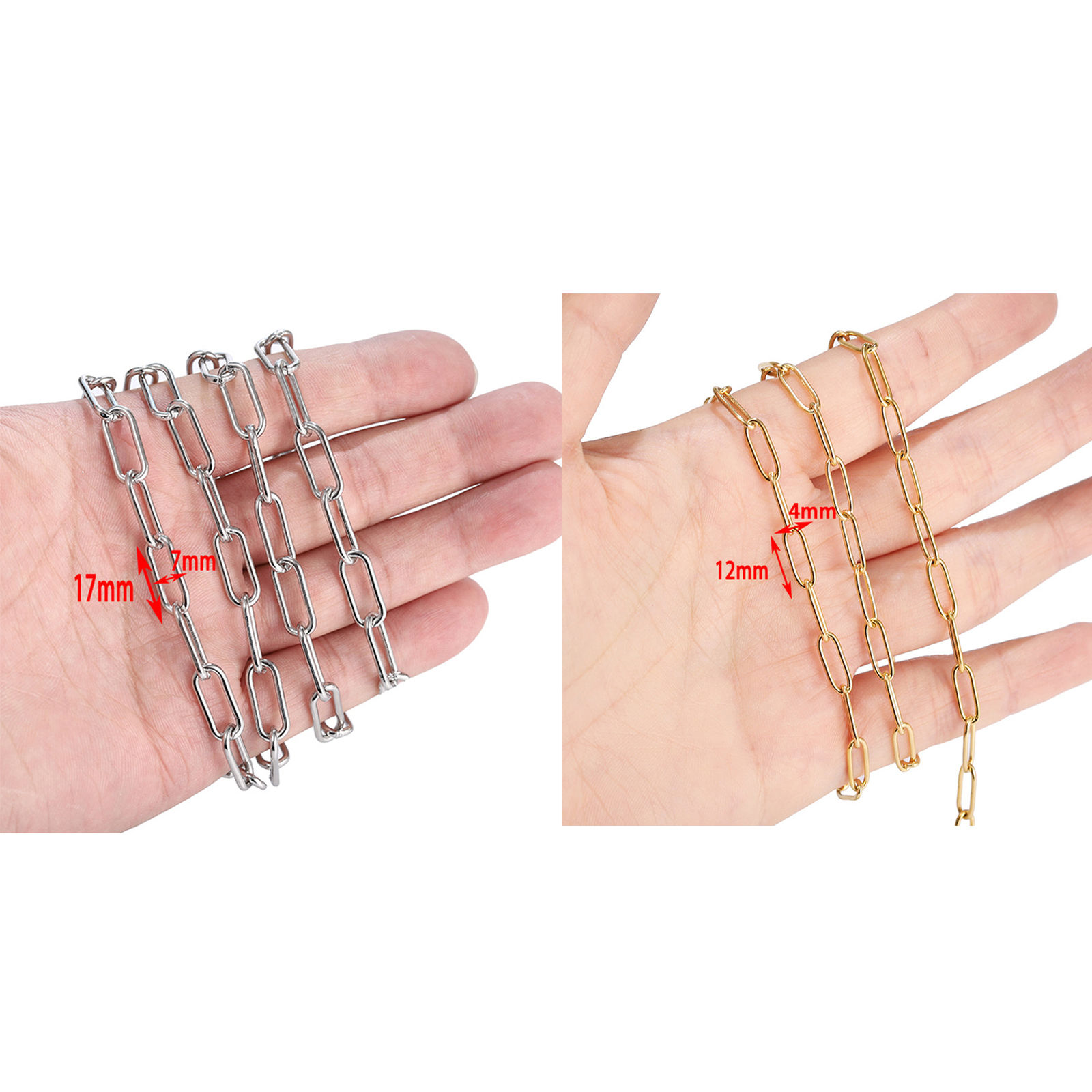 Picture of 1 M Vacuum Plating Stainless Steel Link Cable Chain For Handmade DIY Jewelry Making Findings Oval Multicolor