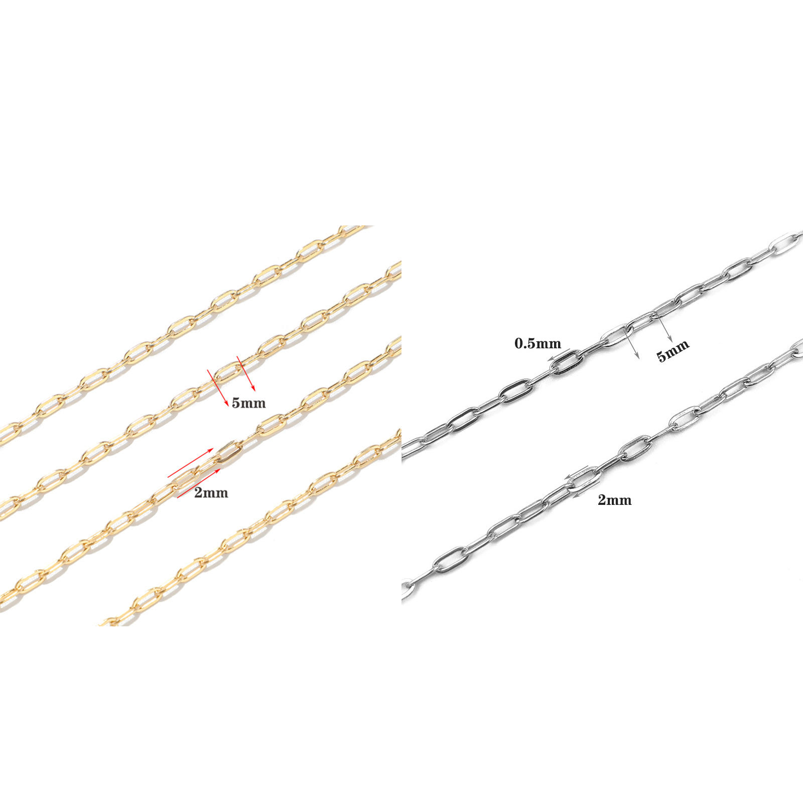 Picture of 1 M Vacuum Plating Stainless Steel Link Cable Chain For Handmade DIY Jewelry Making Findings Oval Multicolor 5x2mm
